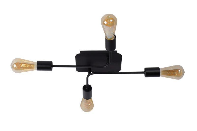 Lucide LESTER - Zapustené stropné svietidlo - 4xE27 - Čierne